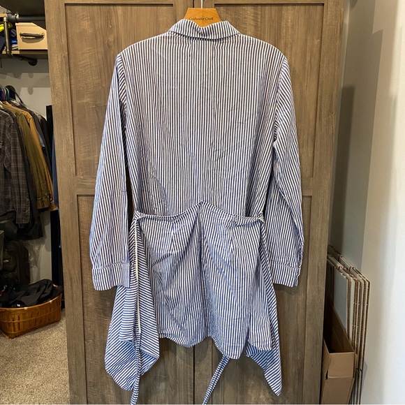 Reformation Medium Shirt Dress Wrap Skirt Button Down Striped - Picture 2 of 10